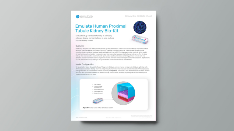 Proximal Tubule Kidney-Chip S1 BioKit | Emulate Datasheet
