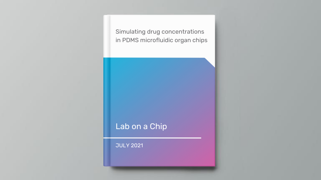 Simulating drug concentrations in PDMS microfluidic organ chips