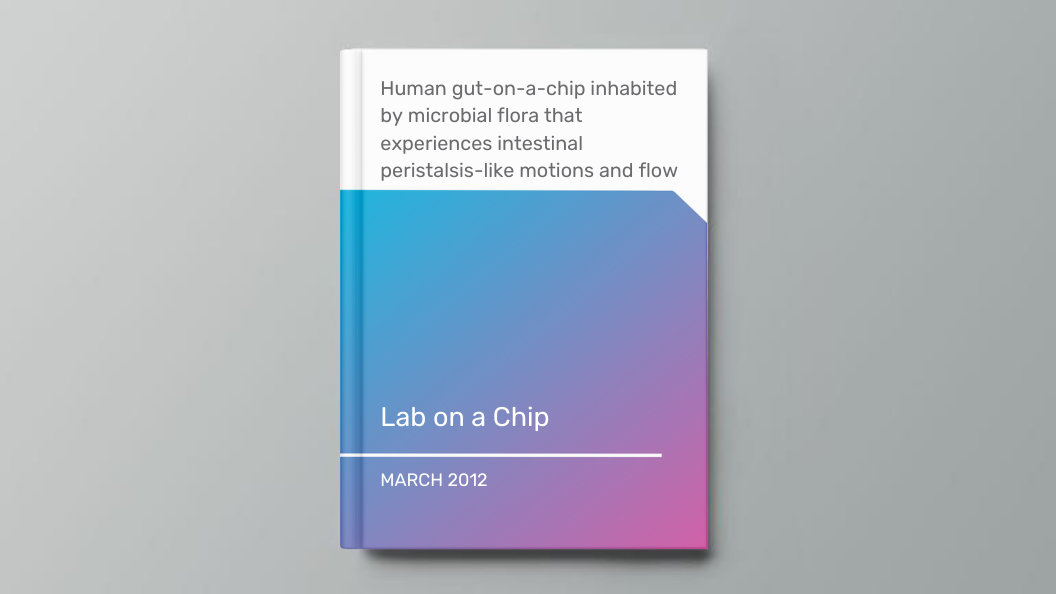 Human gut-on-a-chip inhabited by microbial flora that experiences intestinal peristalsis-like motions and flow