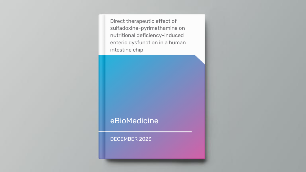 Direct therapeutic effect of sulfadoxine-pyrimethamine on nutritional deficiency-induced enteric dysfunction in a human intestine chip